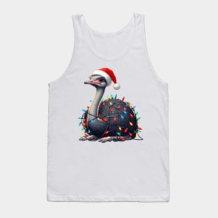Ostrich Wrapped In Christmas Lights Tank Top